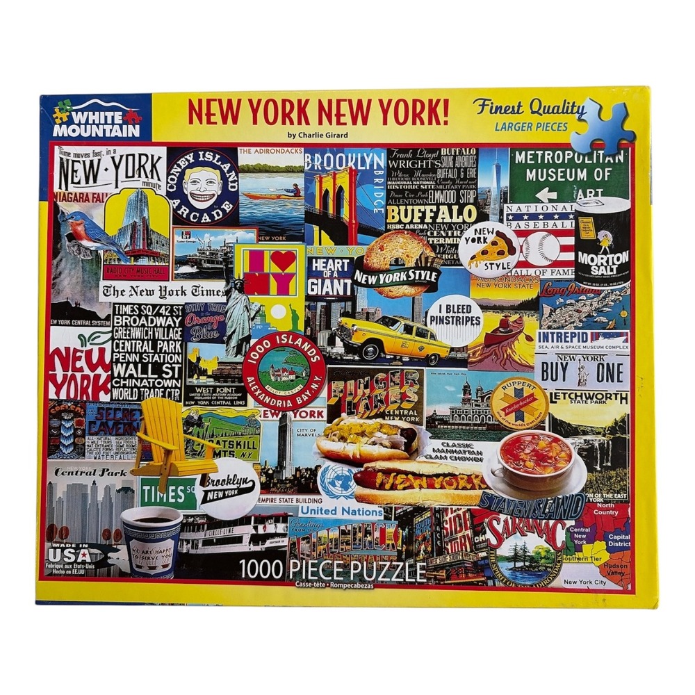 White Mountain New York New York 1000 Piece Jigsaw Puzzle Charlie Girard Collage